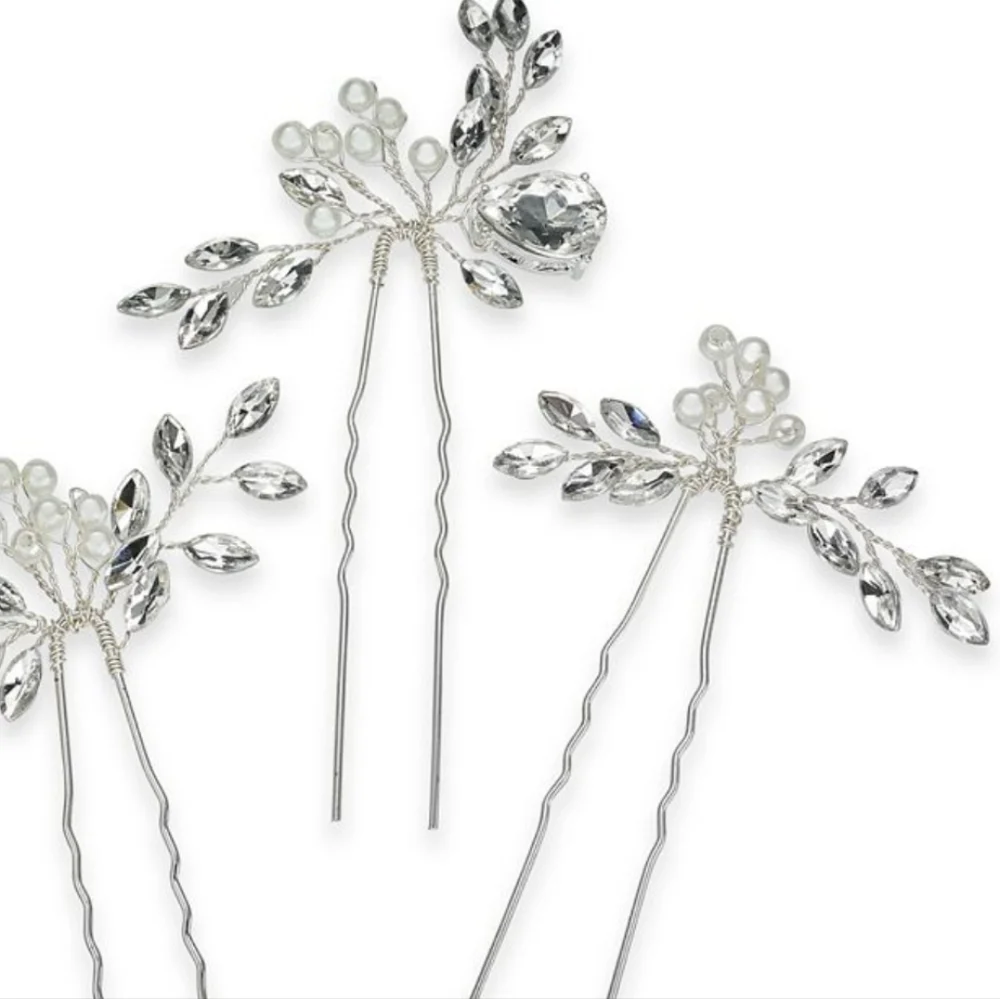2-Pc. Set Crystal & Imitation Pearl Bead Bobby Pins, INC